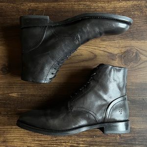 Frye Corey Men’s Black Leather Lace Up Boot Size 9